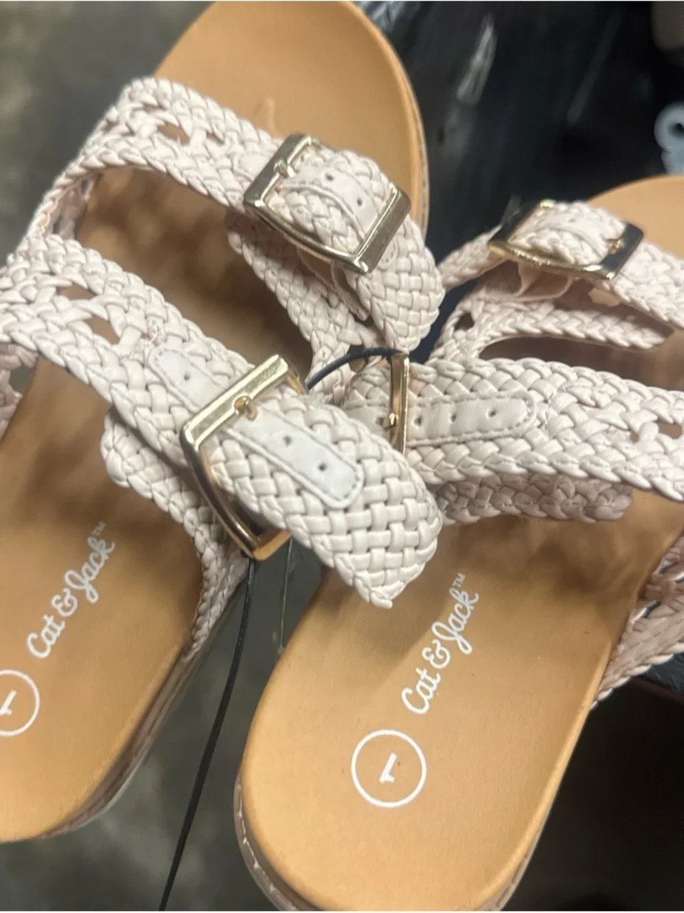 Cat & Jack Braided Double-Strap Slide Sandals — Ivory‎